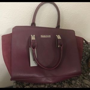 Kenneth Cole Reaction Silvera Satchel Maroon.